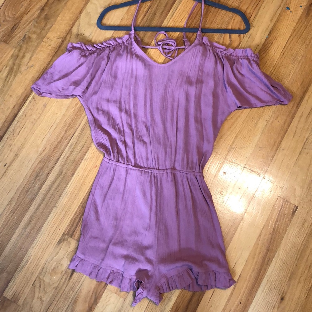 Charlotte Russe Pink off the shoulder romper
